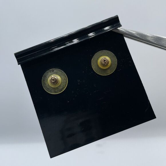 Vintage Monet Gold Tone Blue Rhinestone Angel Wings Stud Post Setting Earrings - Picture 2 of 6